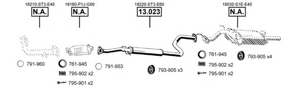 ASMET HO130800 Exhaust System